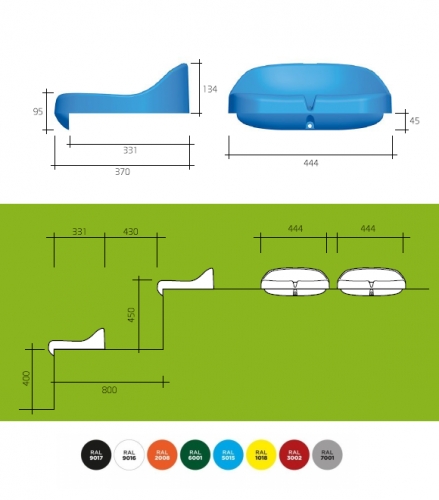Tribünensitze "Compact" Maße