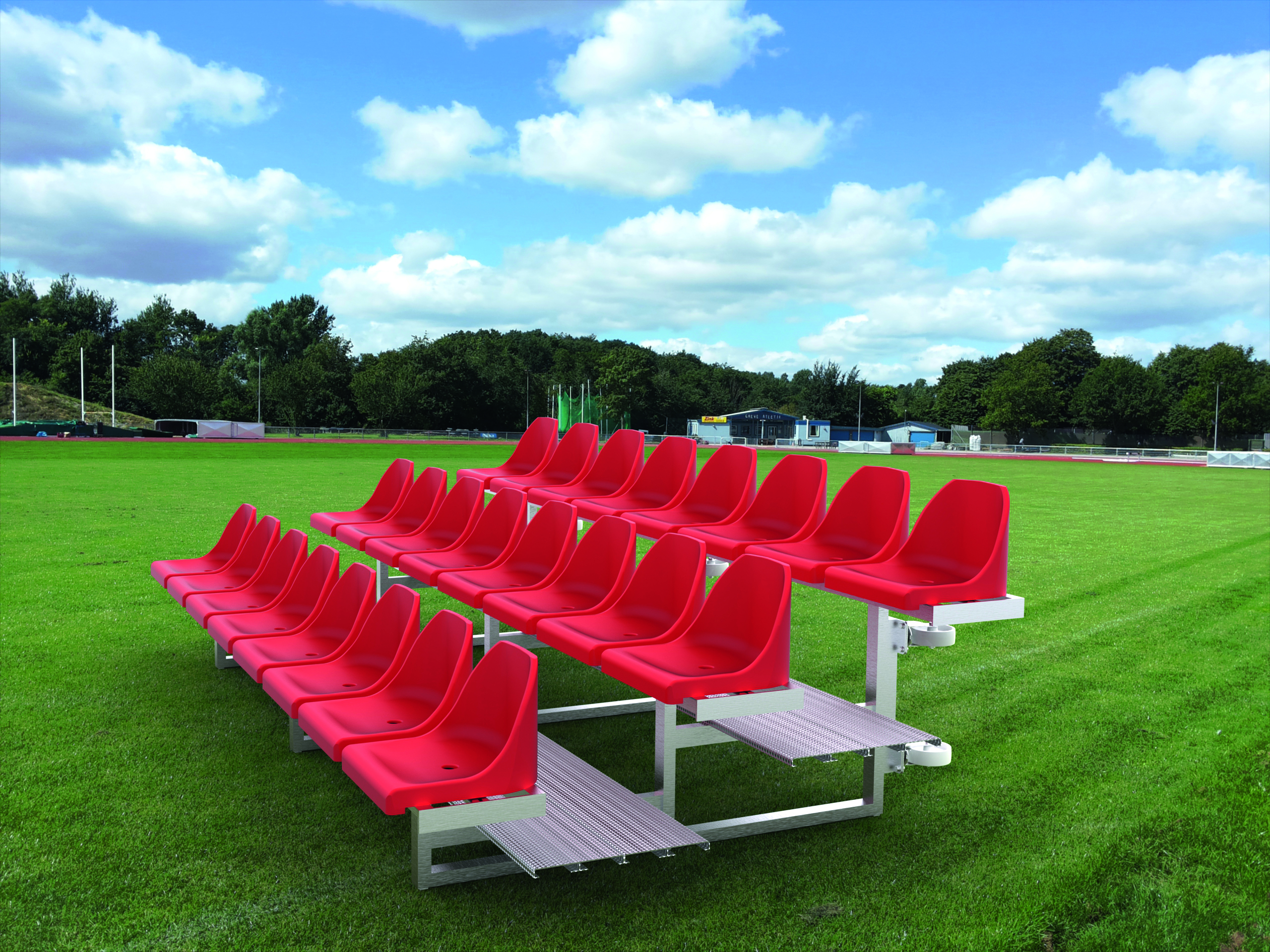 Tribüne 4m fahrbar - 24 Sitzplätze Sportplatz