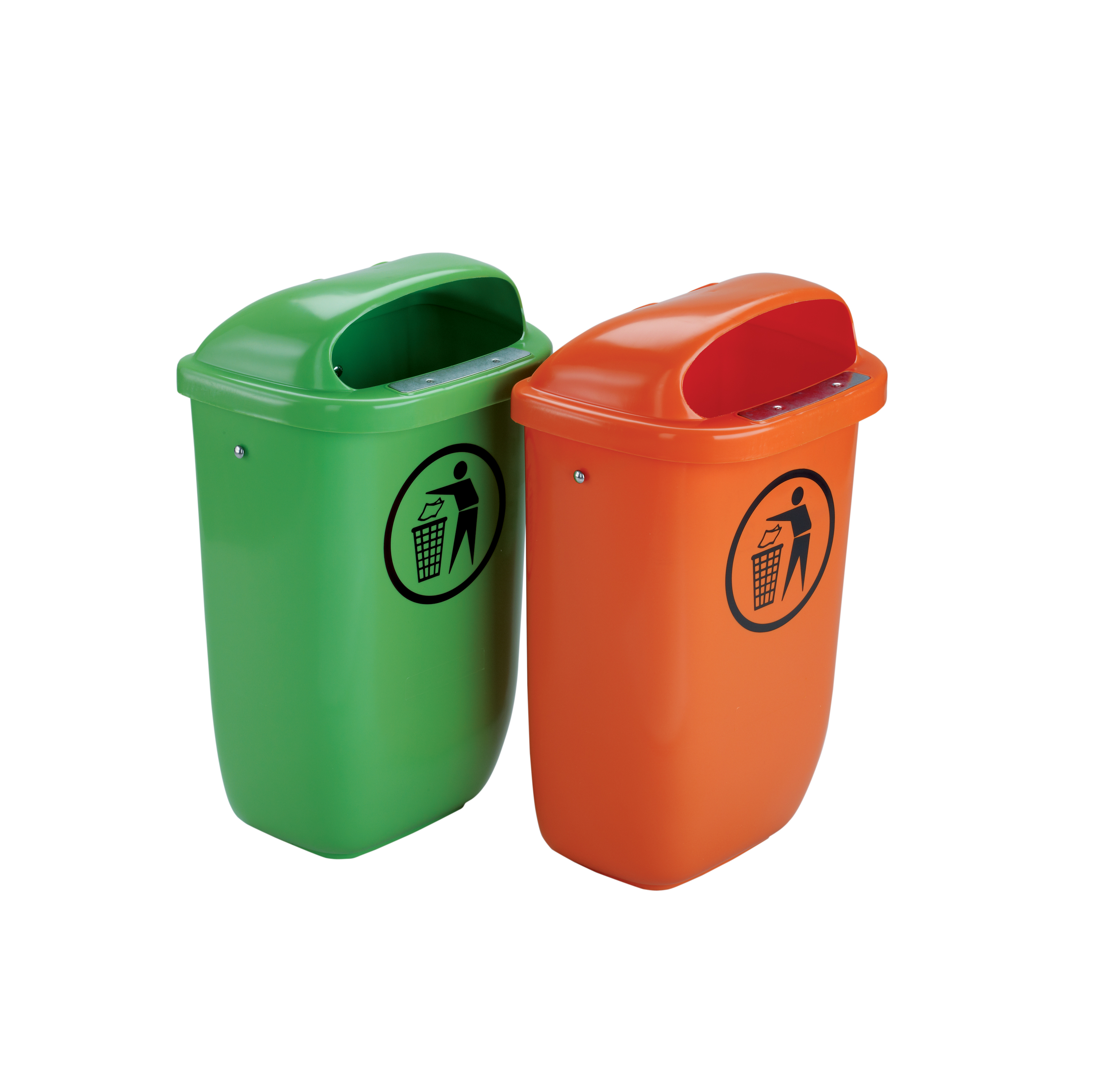 Papierkorb grün oder orange