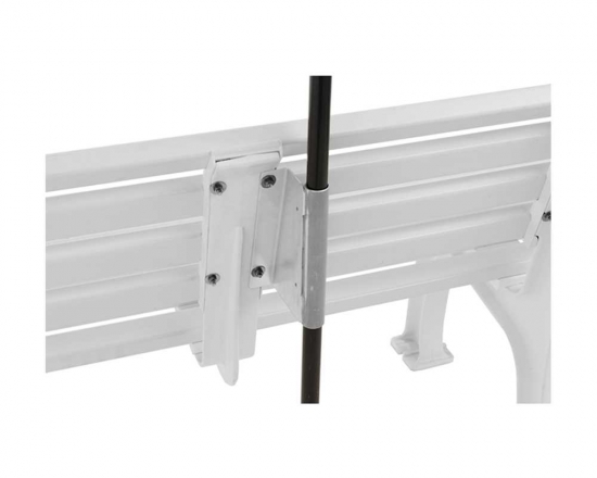 Schirmhalter für Kunststoffbänke Anbringung