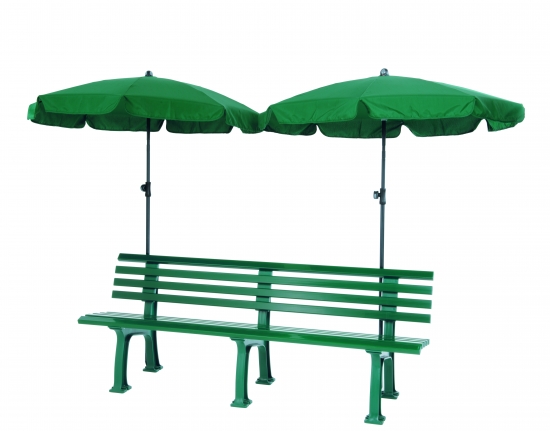 Schirmhalter für Kunststoffbänke grün