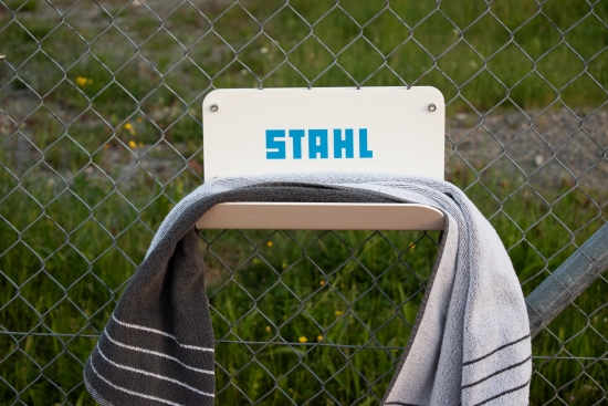 Handtuchhalter "Towel Hook Pro" Anwendung Werbedruck