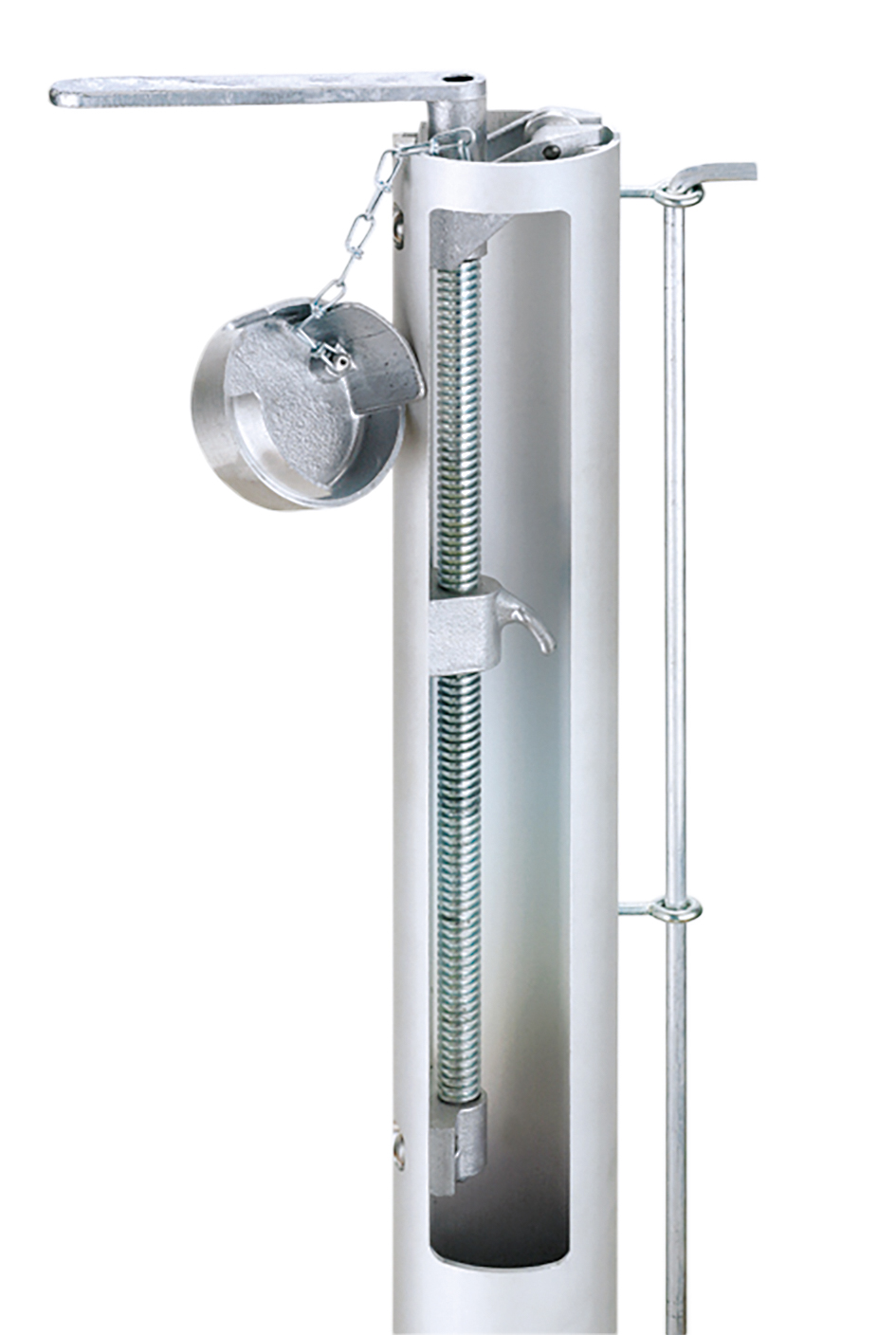 Tennisnetzpfosten Court Royal TP 83 Alu eloxiert Detail