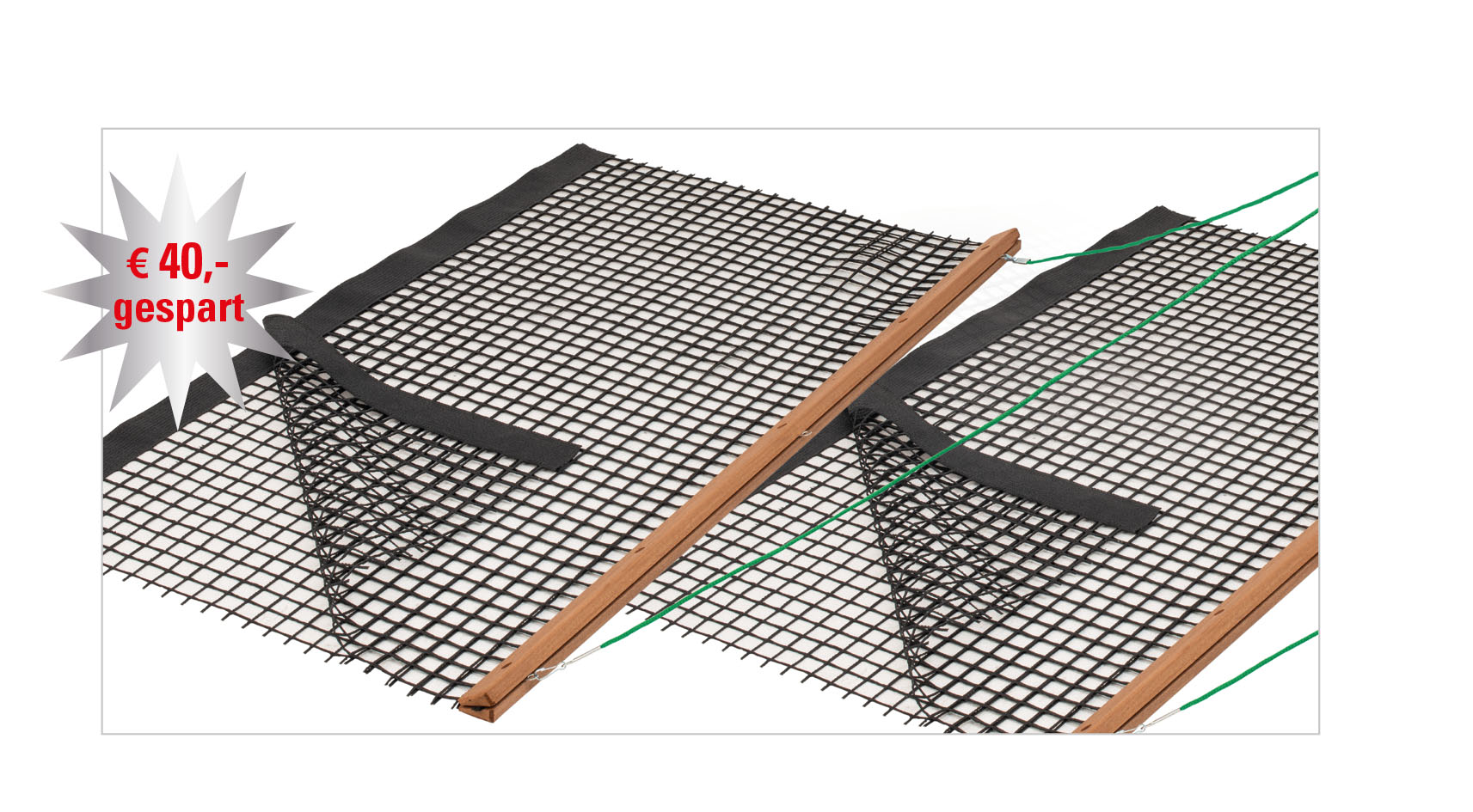 SCHLEPPNETZ PAKET 2 x Holz-Schleppnetz PVC doppelt